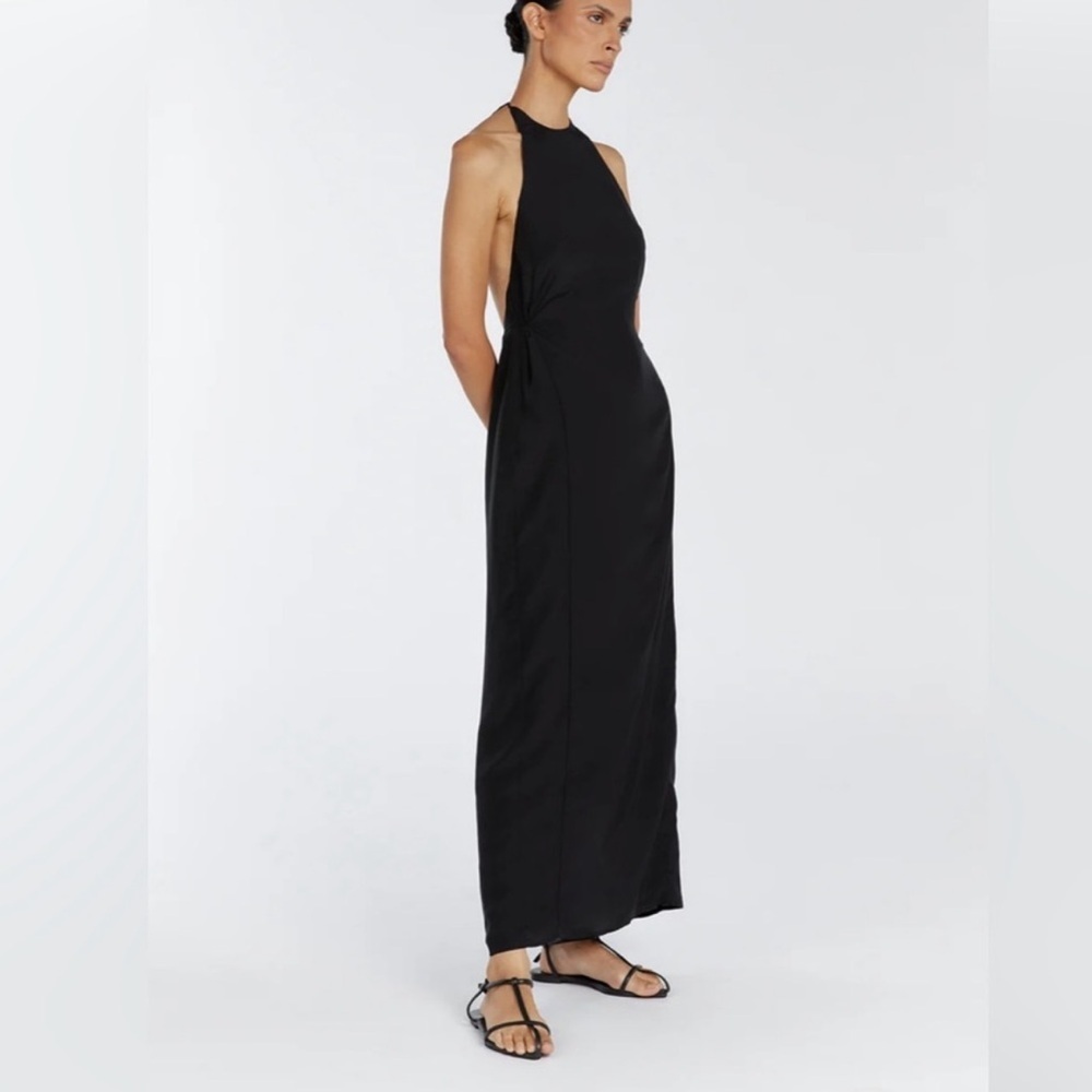 RARE DISSH Sarah Black Halter Open Back Midi Dress Size US 12